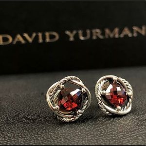 DAVID YURMAN Infinity Earrings with Stone Garnet